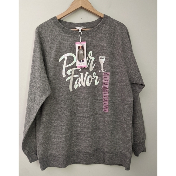 🆕 Wildfox Statement Pour Favor Wine Sweatshirt - Picture 2 of 9